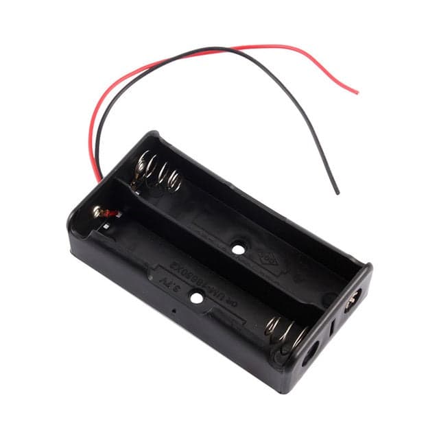 18650 Battery Holder Case - Black Plastic 2 Cell Box - View 2