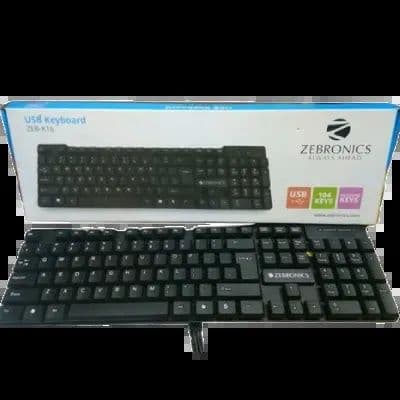 Zebronics K16 Standard Keyboard with USB Input (Black) - View 1