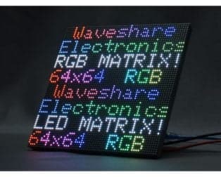 Waveshare RGB Full-Color LED Matrix Panel, 3mm Pitch, 64×64 Pixels, Adjustable Brightness - View 1