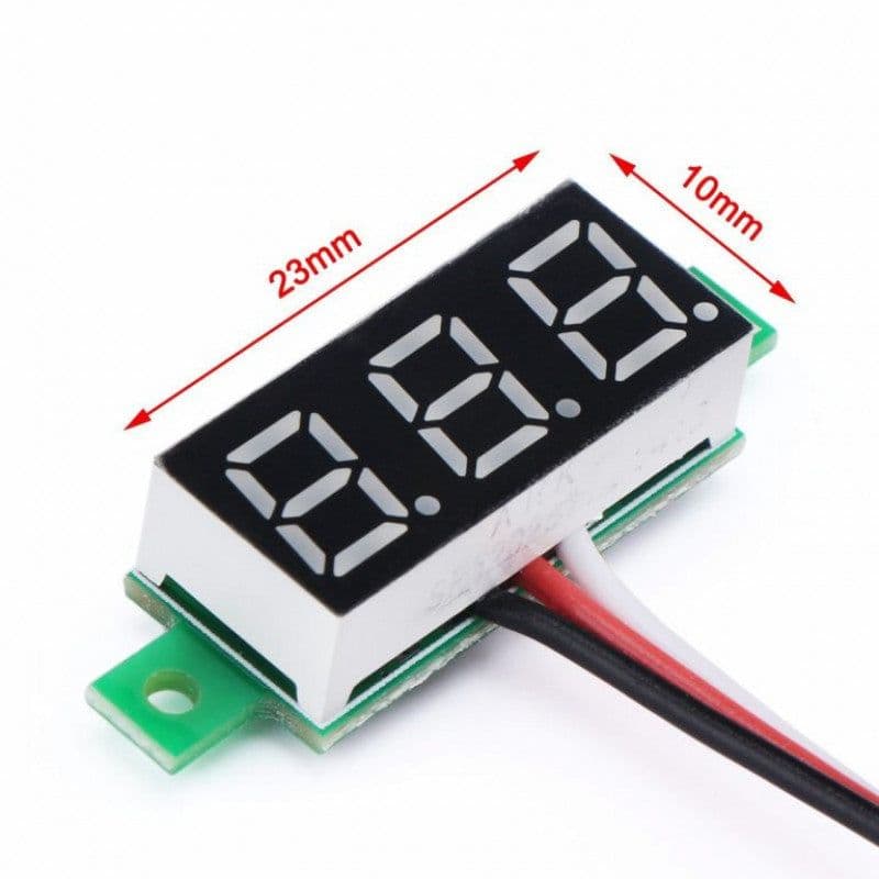 0.28 Inch 0-100V Three Wire DC Voltmeter Blue - View 1