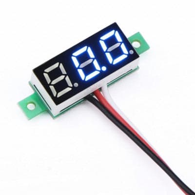 0.28 Inch 0-100V Three Wire DC Voltmeter Blue - View 2