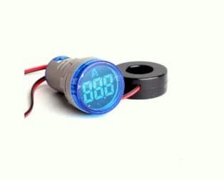 Blue 0-100A 22mm AD16-22DSA Round LED Ammeter Indicator Light with Transformer - View 1