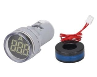 White 0-100A 22mm AD16- 22DSA Round LED Ammeter Indicator Light with Transformer - View 1