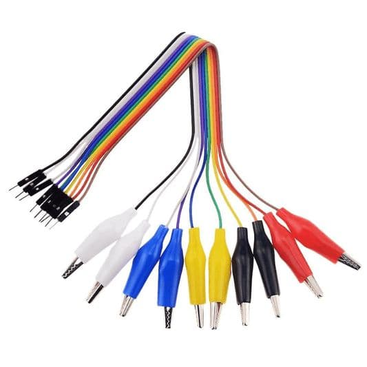10-Pin Alligator Clip to Male Jumper Wire for Test Lead (20 cm) - View 1