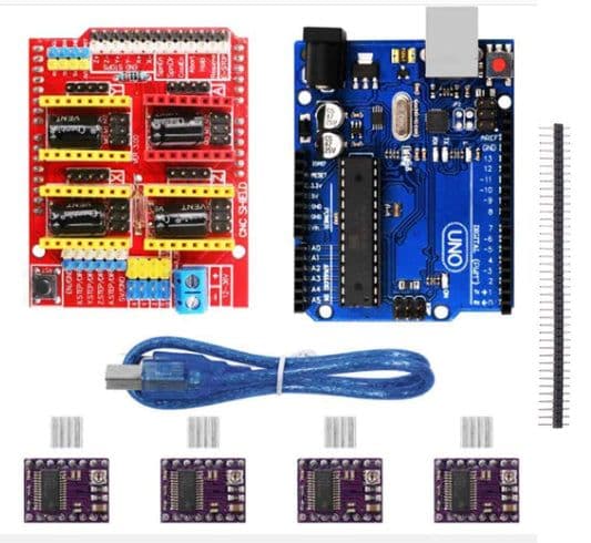 Arduino UNO R3 Board + CNC Shield + 4xDRV8825 Driver Kit compatible - View 1