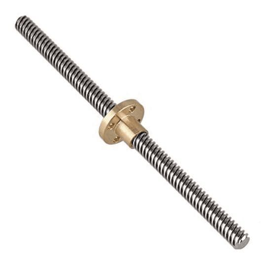 200mm Trapezoidal 4 Start Lead Screw 8mm Thread 2mm Pitch Lead Screw with Copper Nut - View 1