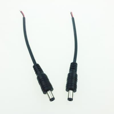 5mm DC Jack Male Connector with Wire 2Pcs - View 1