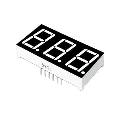 1.4 cm (0.56 “) 3 Digit 7 Segment Red LED Display CC 12pin - View 1