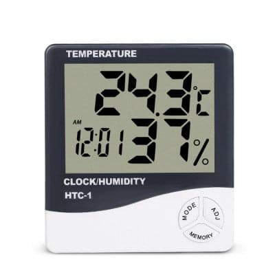 HTC-1 High Precision Large Screen Electronic Indoor Temperature, Humidity Thermometer with Clock Alarm - View 1
