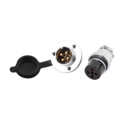 4 Pin GX25 Male Female Panel Mount Aviation Connector with with 3 Hole Circular Flange - View 1