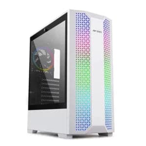 Ant Esports ICE-280TGW White (E-ATX) Mid Tower Gaming Cabinet - View 1