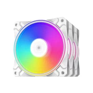 Deepcool CF120 Plus White 120mm PWM ARGB Cabinet Fan Triple Pack - View 1