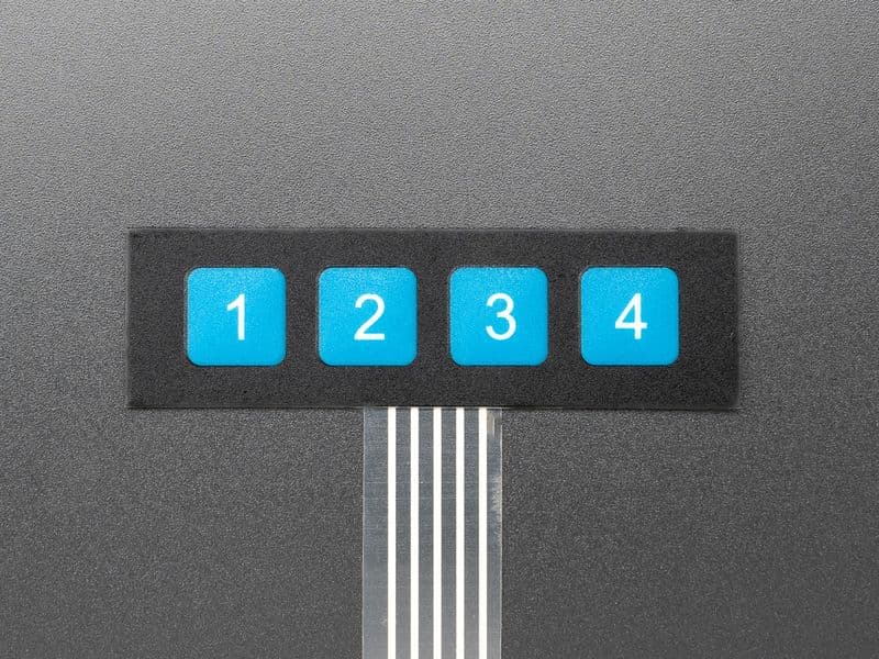1x4 Membrane Matrix Keypad - 4 Keys - View 1