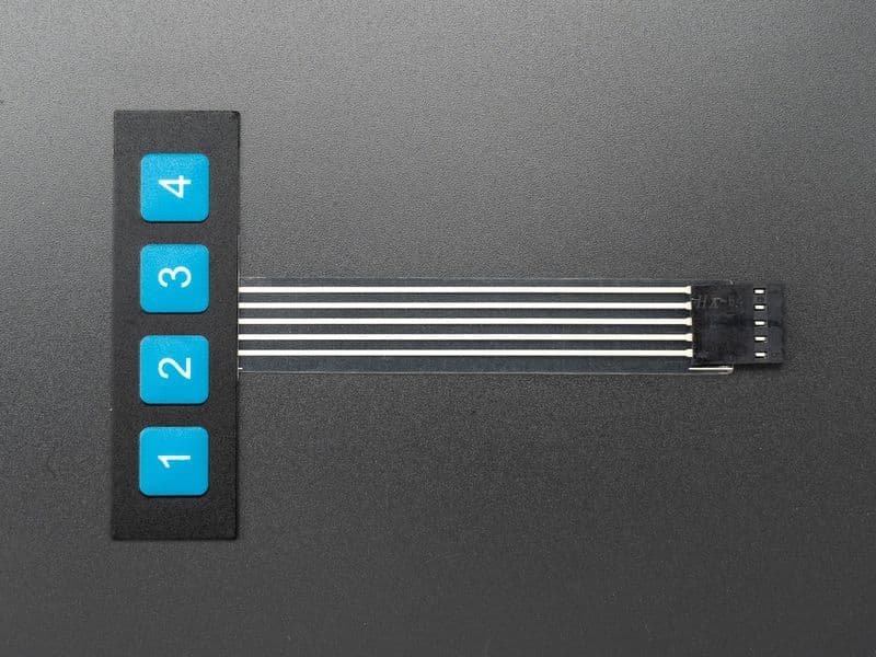 1x4 Membrane Matrix Keypad - 4 Keys - View 2