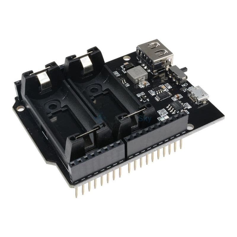 Dual 16340 Battery Shield for Arduino - View 1