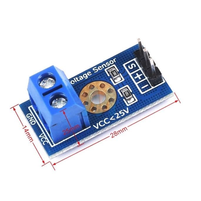 Voltage Detection Sensor Module 25V - View 1
