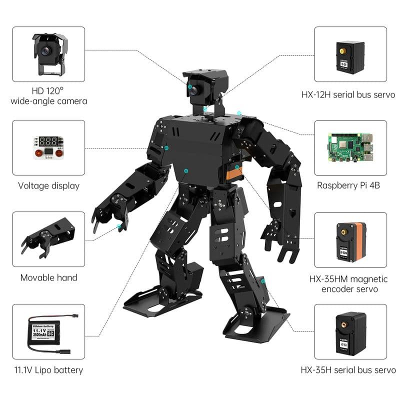 AiNex ROS Education AI Vision Humanoid Robot Powered by Raspberry Pi - View 2