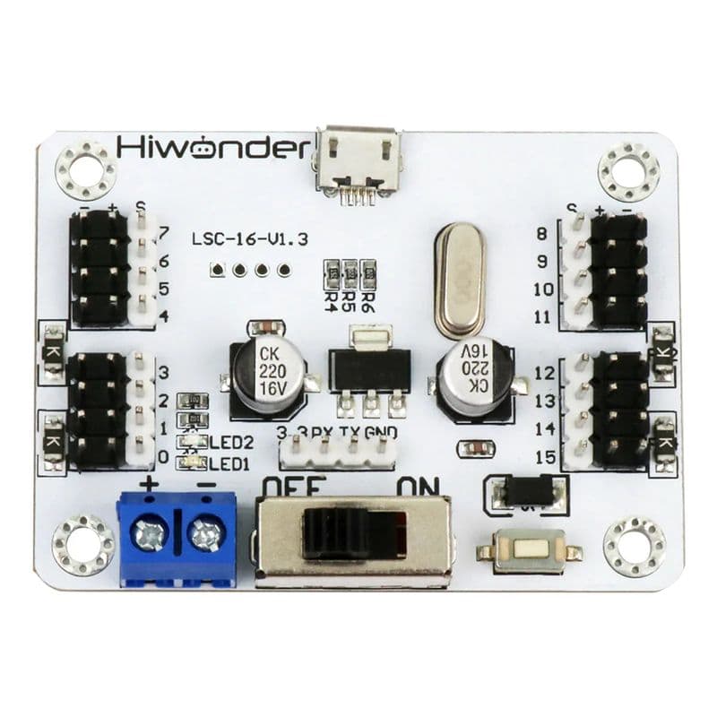 LSC-16: Hiwonder 16 Channel Servo Controller with Over-Current Protection - View 1