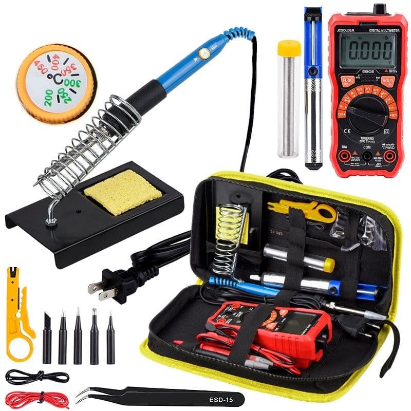 Adjustable Temperature Soldering Iron Kit with Multimeter - View 1