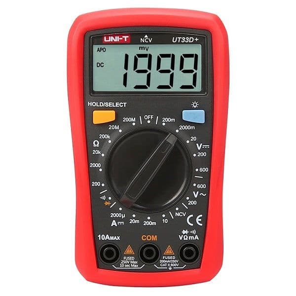 600V AC/DC 10A DC Uni-T UT33D+ Palm Size Multimeter - View 1