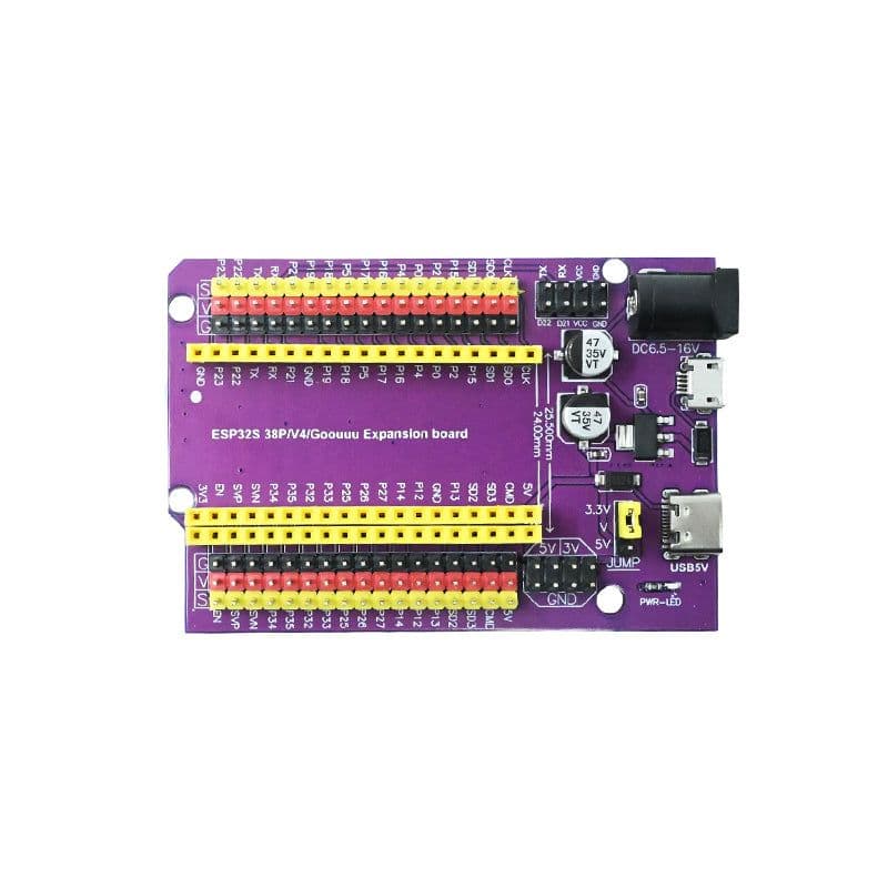 ESP32 Expansion Board 38-Pin with Type-C USB GPIO Breakout & Power Board - View 1