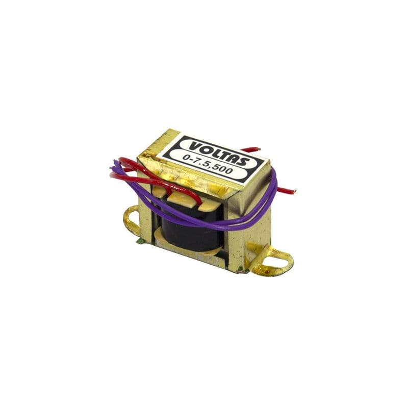 7.5V 500mA Step Down Transformer 230V AC to 0-7.5V AC - View 1