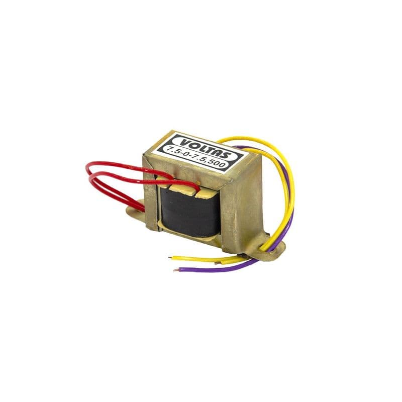 7.5V 500mA Center Tapped Step Down Transformer 230V AC to 7.5-0-7.5V AC - View 1