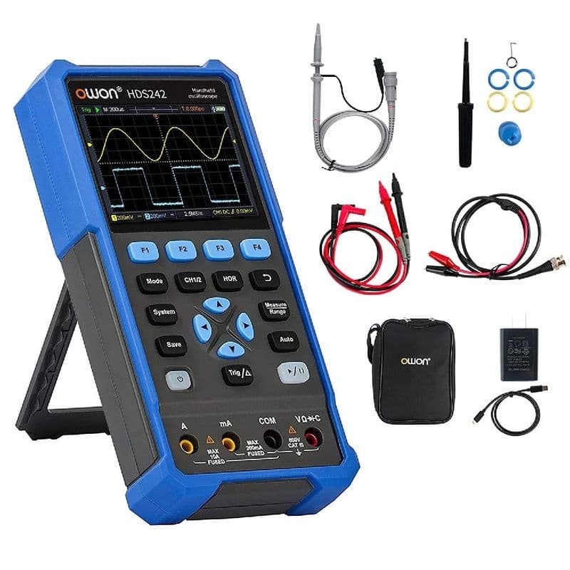 OWON HDS242 Handheld Digital Oscilloscope Bandwidth: 40 MHz, 2 - Channel, Sample rate: 250 MSa/s (single channel), 125 MSa/s (dual channel) - View 3