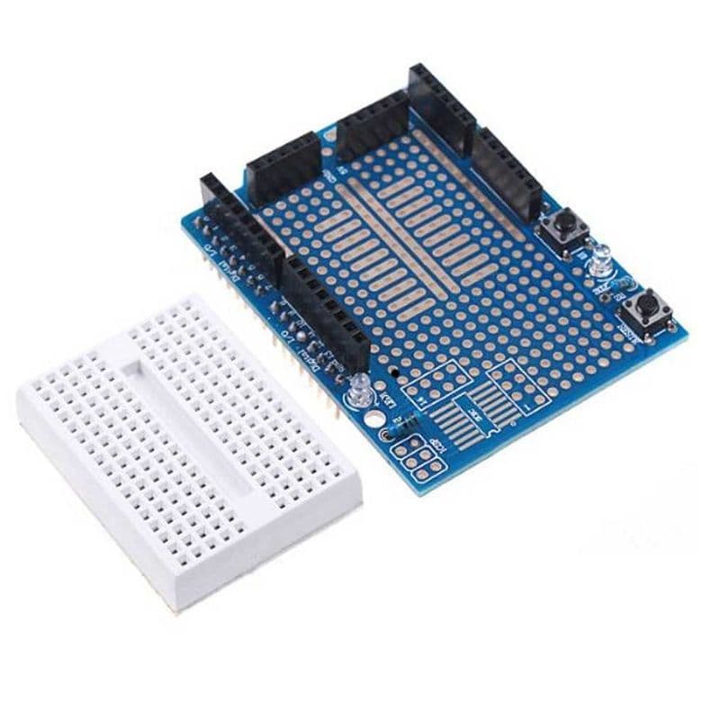 UNO Proto Shield Prototype Expansion Board With SYB-170 Mini Breadboard - View 2