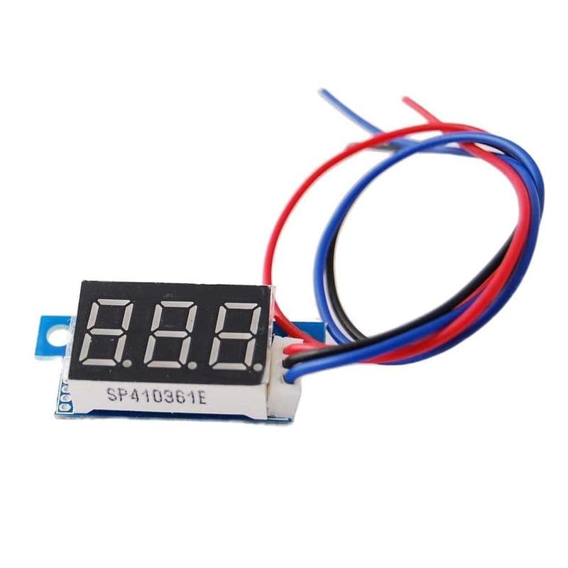 0.36" 0-100V DC Voltmeter Red - 3 Wire - View 1