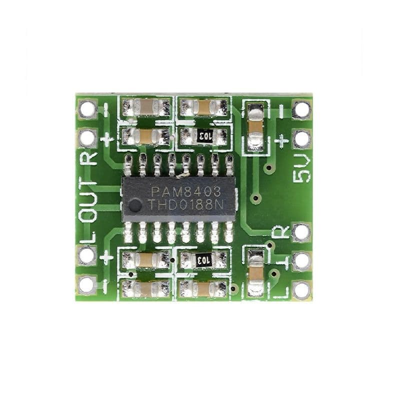PAM8403 5V Two-channel Stereo Mini Class-D 3W+3W Audio Amplifier - View 2